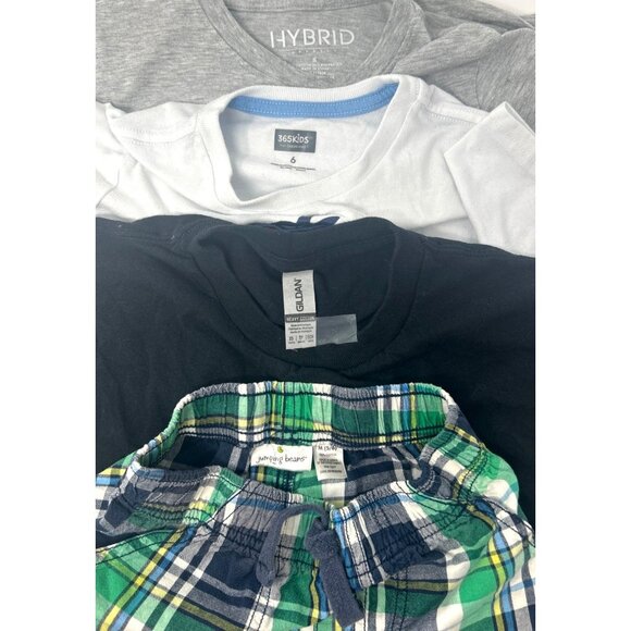 Boy's Clothes -   2Graphic, 1 Solid T-Shirts, Plaid Shorts  Size 5-6, 6‎ & S - Picture 12 of 12